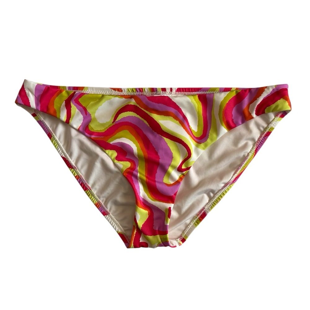 Sanctuary Swim Neon Swirl Cinch-back Hipster Bikini Bottom NWT